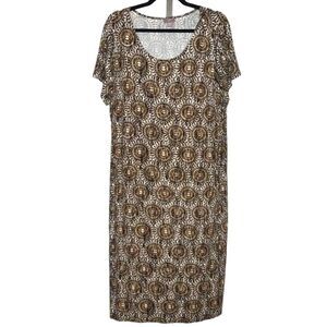 J Jill Wearever Collection XL Olive Medallion Print Dress